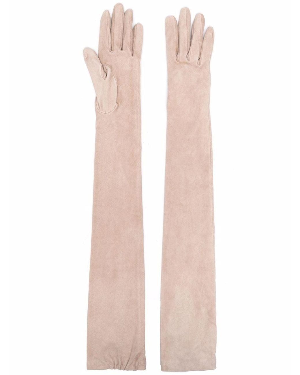 Brunello Cucinelli Natural Hazelnut Suede Gloves