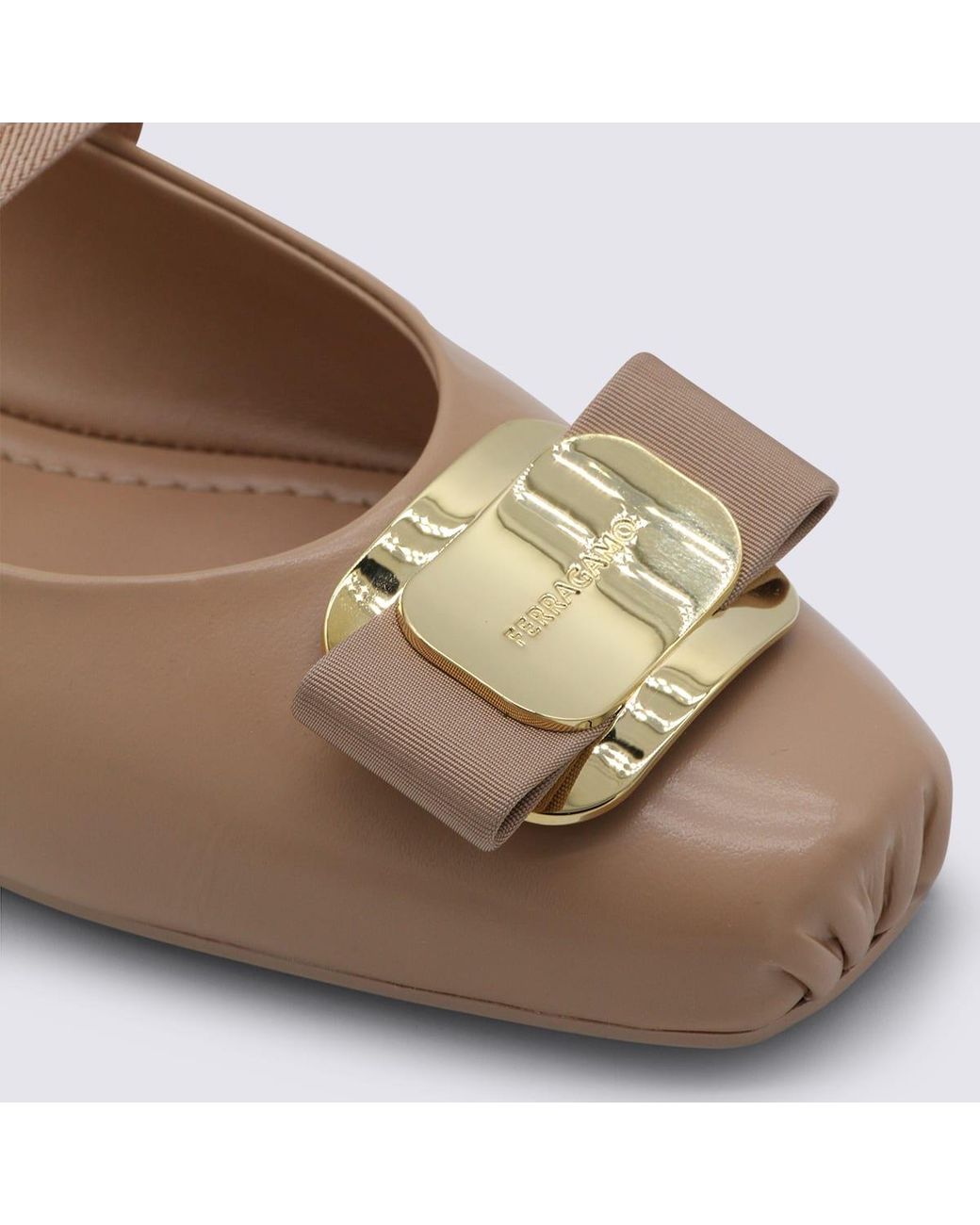 Ferragamo Brown Leather Flats