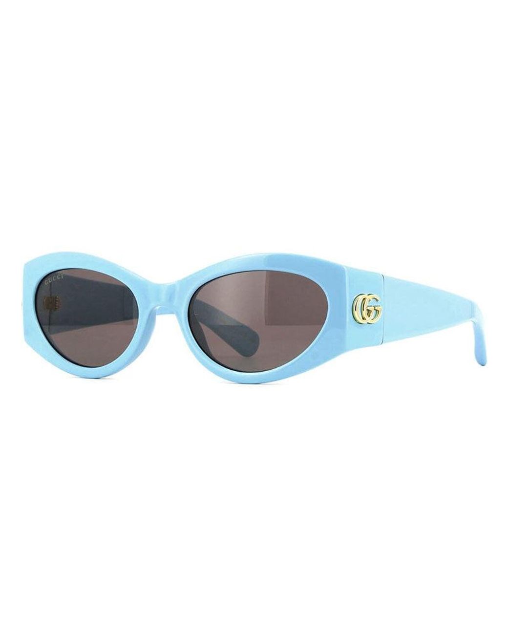 Gucci Blue Sunglasses Cat Eye Full Rim, Blonde Frame And Dark Lens Gg1401S002