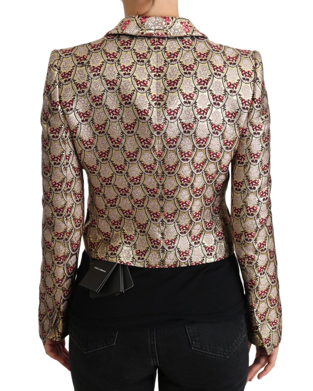 Dolce & Gabbana Brown Dolce & Gabbana Floral Sequined Blazer