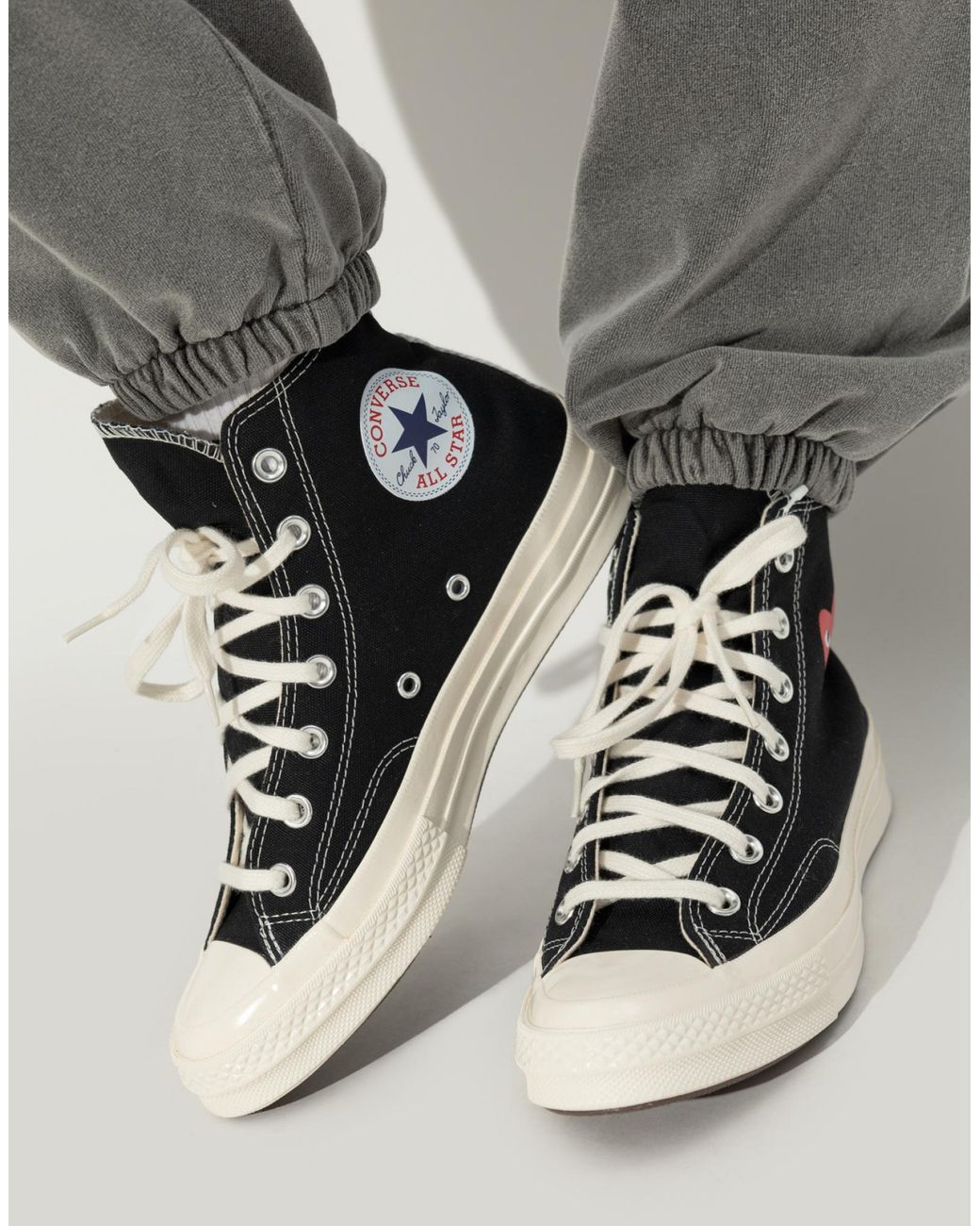 Comme des Garçons White Comme Des Garã§Ons Play X Converse Chuck 70 Hi Sneakers Shoes