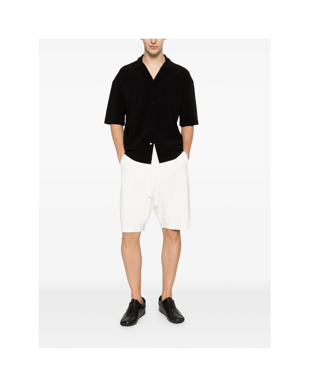 Scaglione White Drawstring Shorts for men