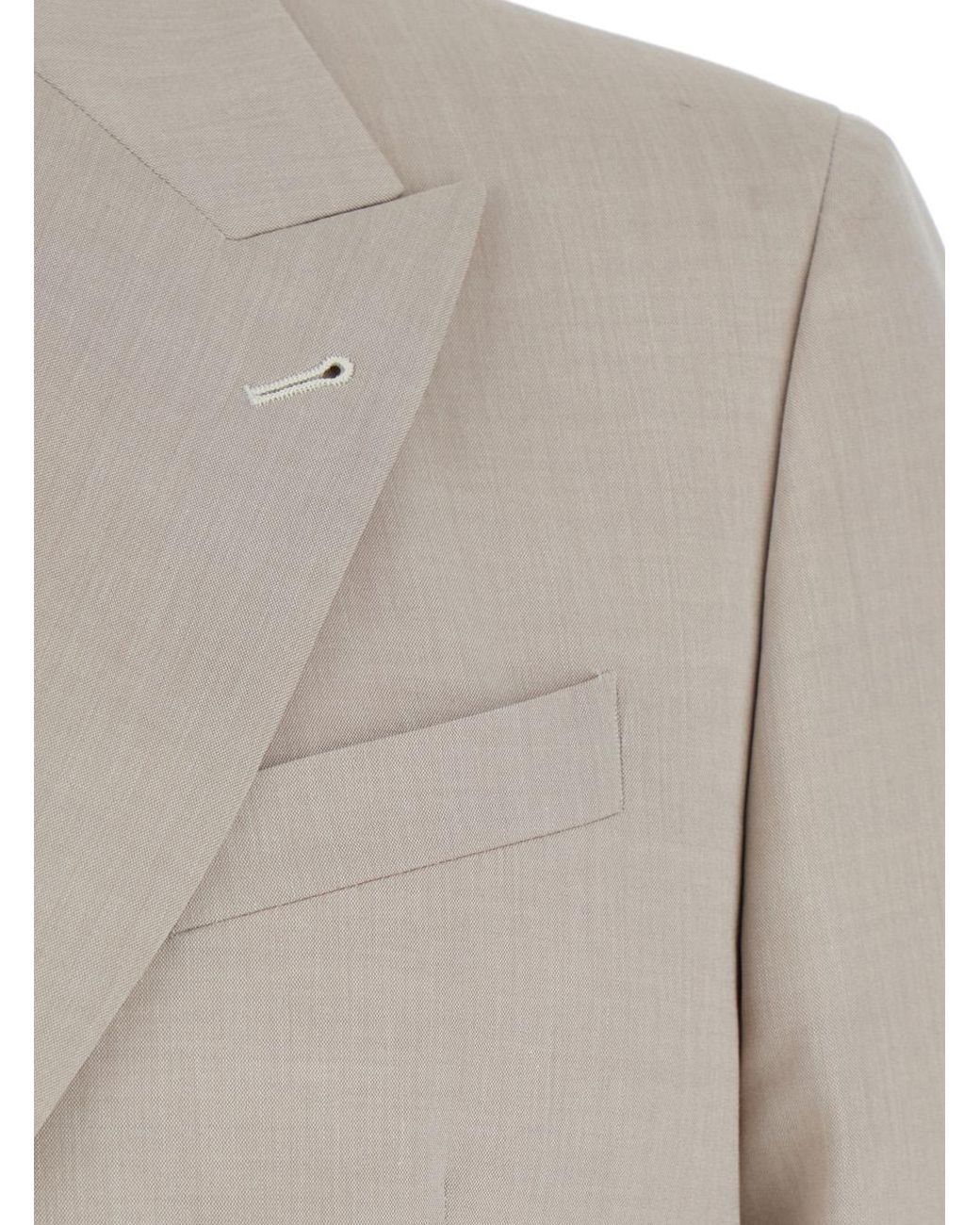 Reveres 1949 Gray Double Breasted Jacket With Peak Lapels for men