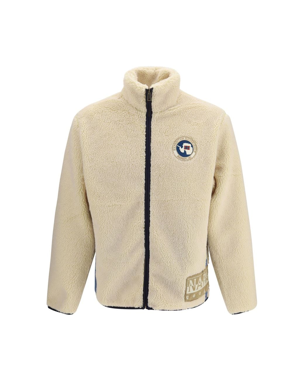 Napapijri Natural Fleece Sweater Archive Full-Zip Polyester Jacket for men