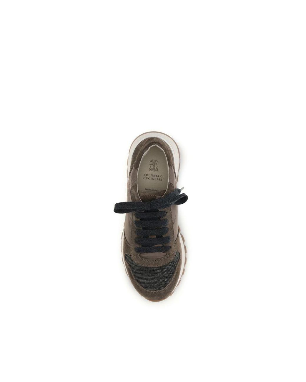 Brunello Cucinelli Brown Calf Leather Bos Taurus Athletic Sneakers