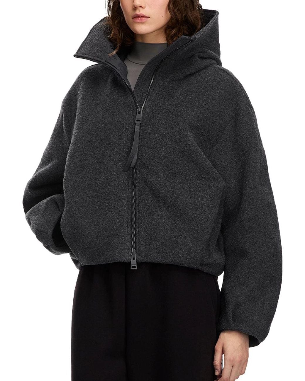 Canada Goose Black Chilliwack Wool Bomber Carbon