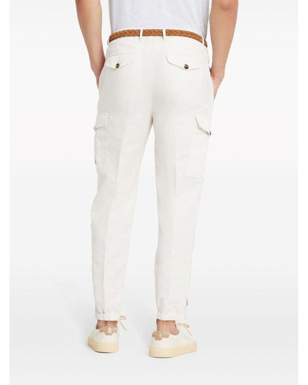 Brunello Cucinelli Natural Linen Trousers for men