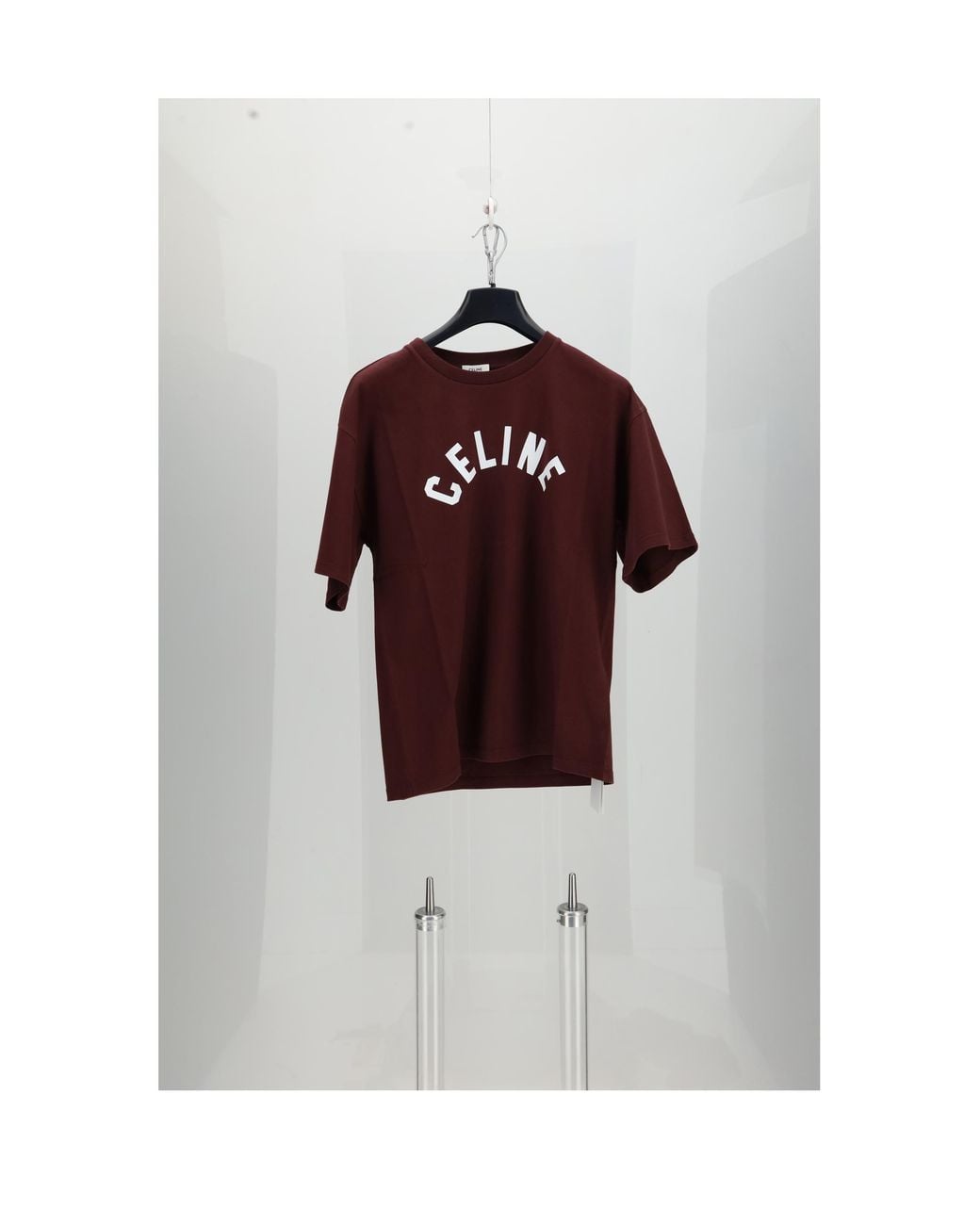 Céline Multicolor Relaxed T-Shirt Burgundy-Off Cotton Burgundy/Off T-Shirts And Polos for men
