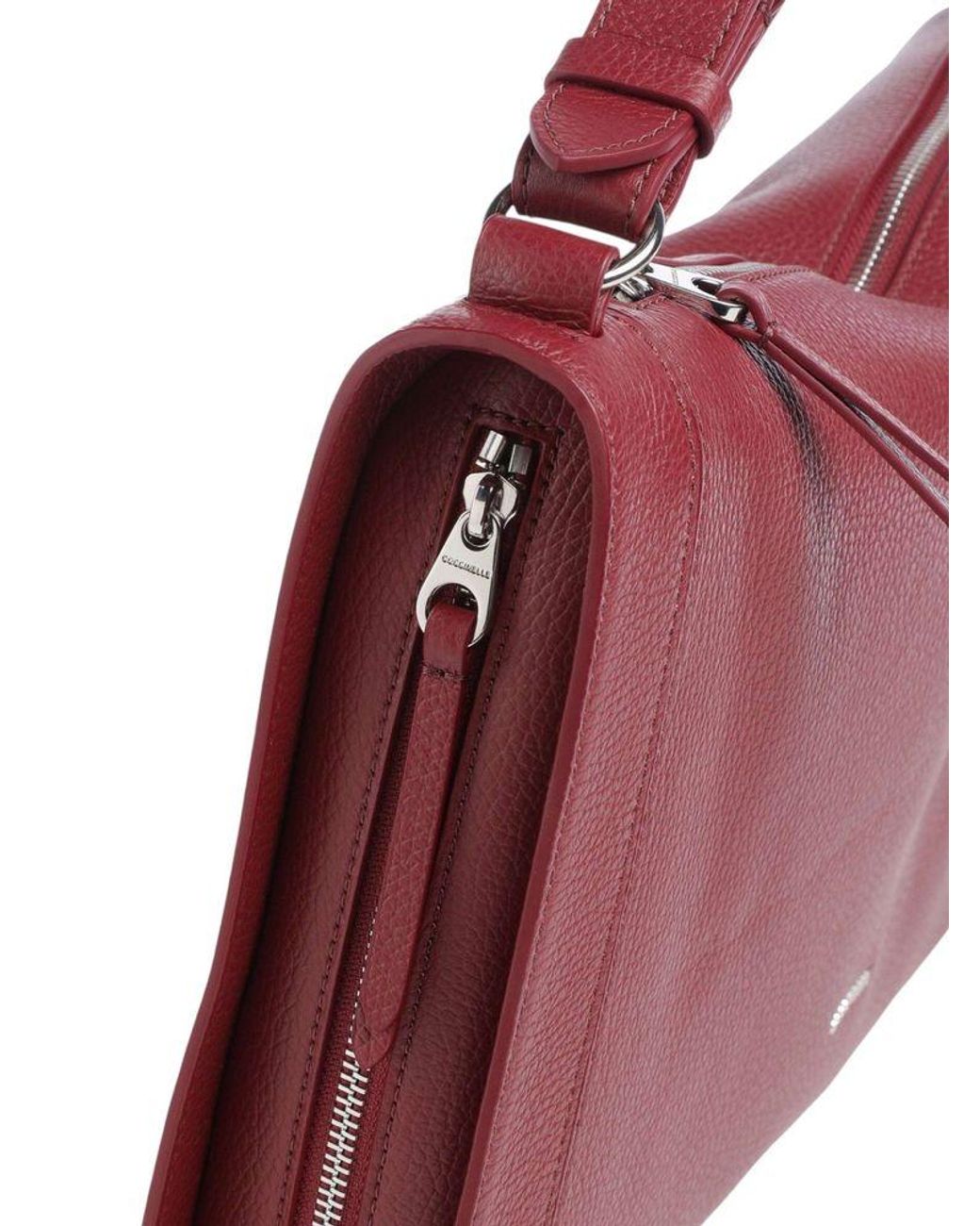 Coccinelle Red Shoulder Bag Cowhide Leather