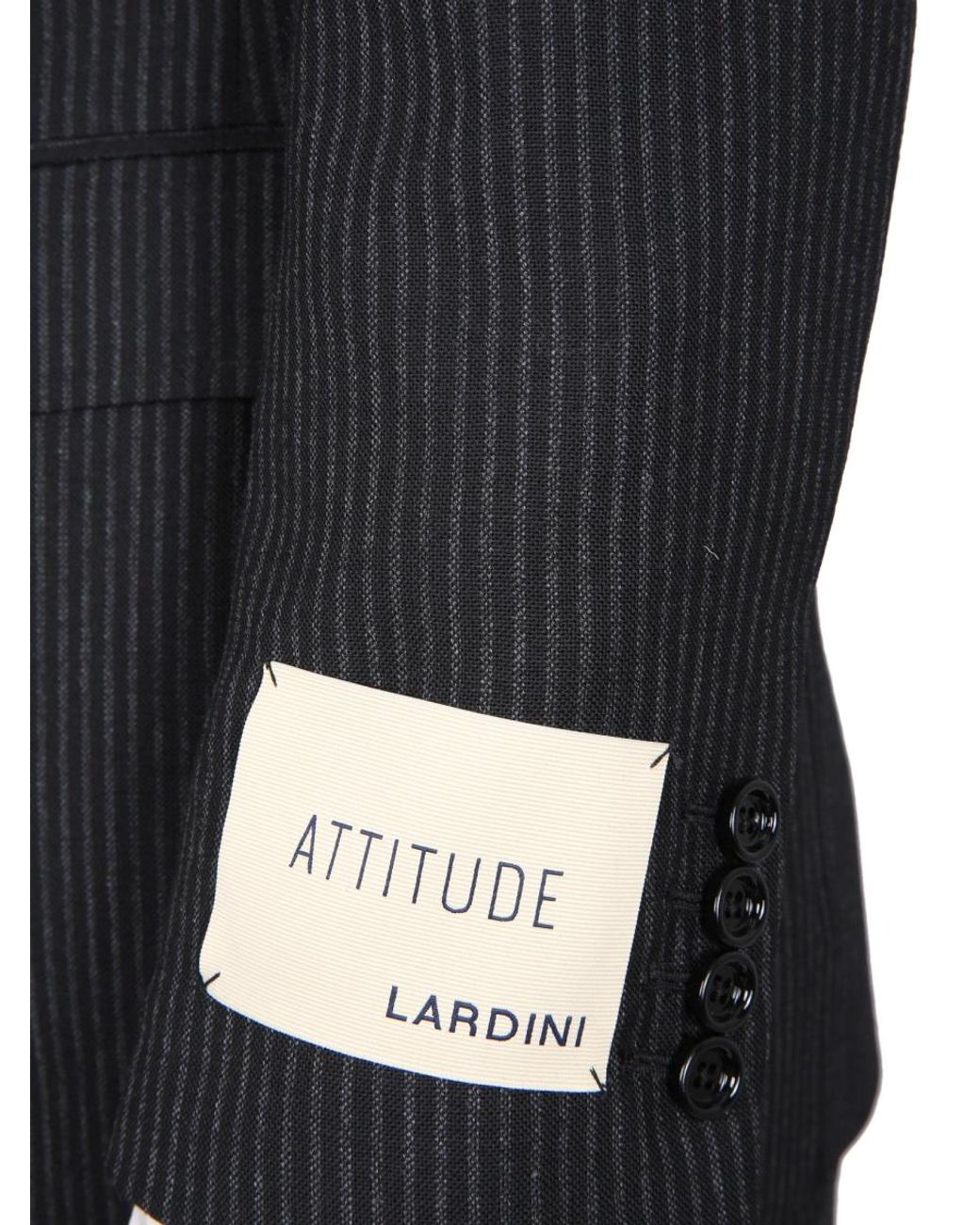 Lardini Black Lardini Wool Peaked Lapel Pant Suit for men