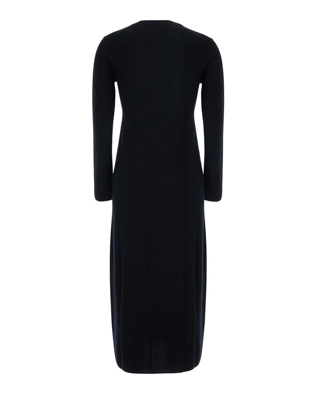Semicouture Black Long Dress Brenda Knit Wool-Cashmere