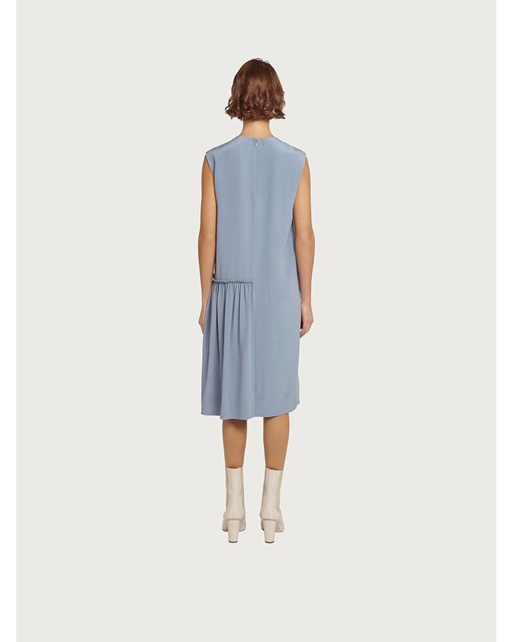 Ferragamo Blue W-O Sleeves Dress
