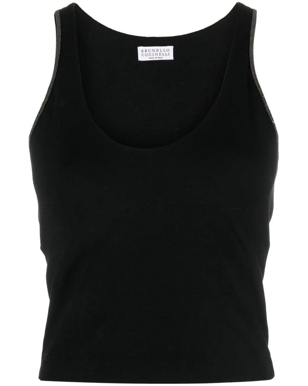 Brunello Cucinelli Black Stretch Fitted Tank Top
