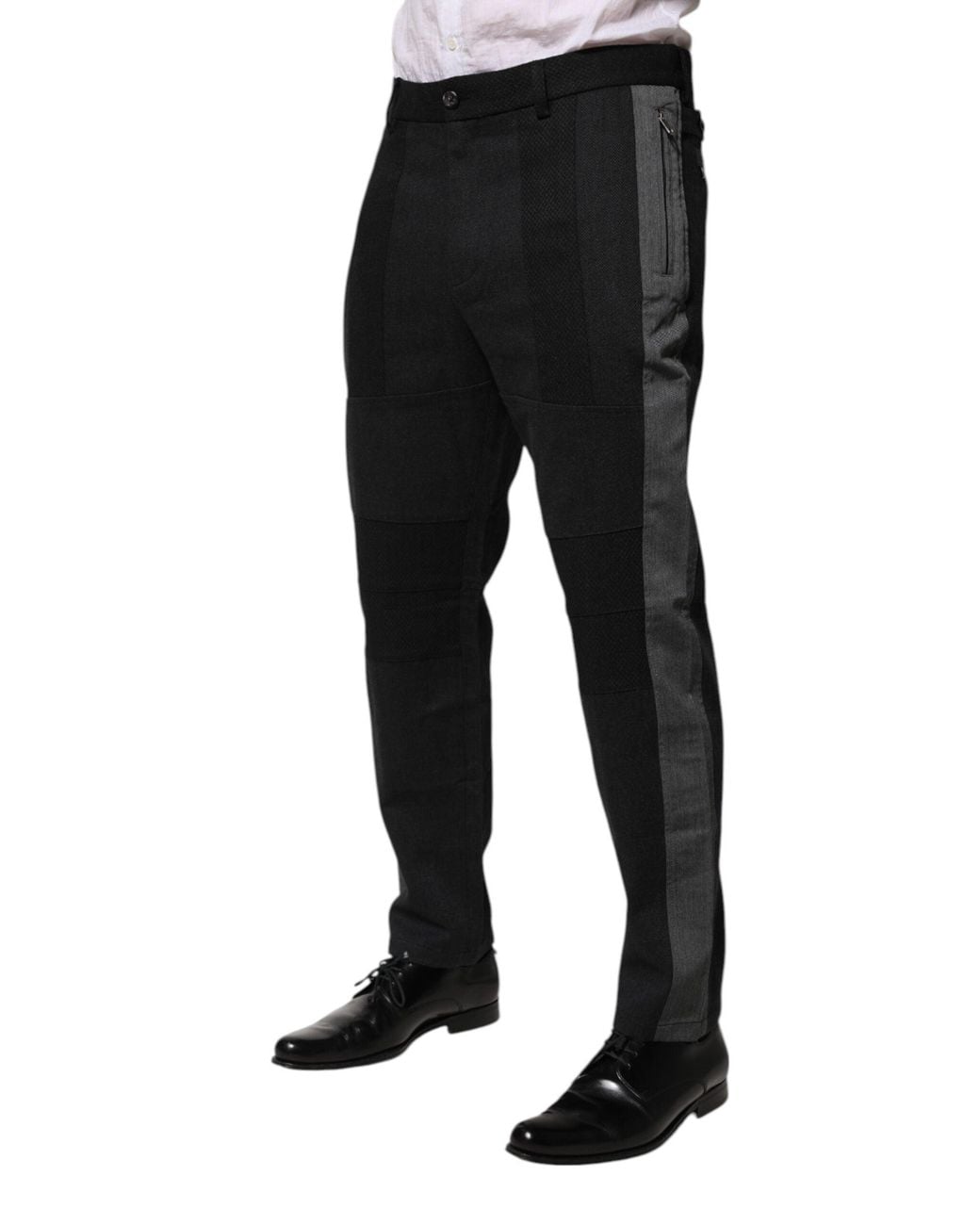 Dolce & Gabbana Black Dolce & Gabbana Tailored Wool-Silk Blend Trousers for men