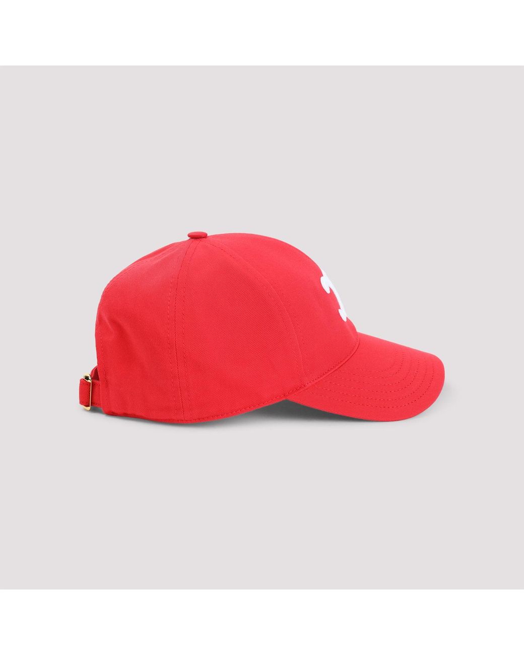 Céline Red Triomphe Baseball Hat