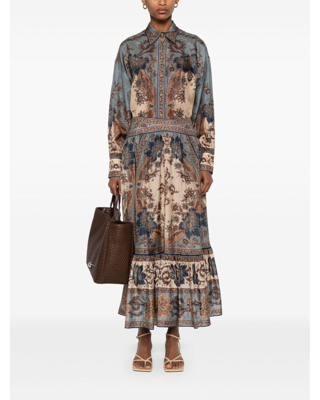 Zimmermann Multicolor Ascension Printed Silk Skirt