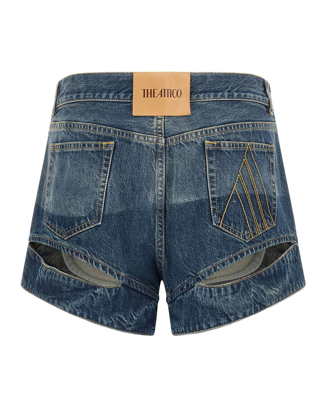 The Attico Blue Cut-Out Shorts