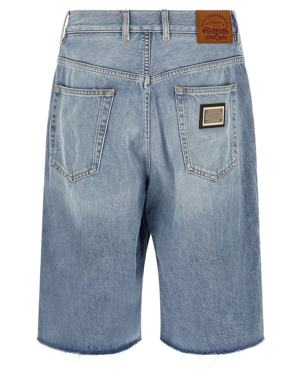 Dolce & Gabbana Blue Dolce & Gabbana Cotton Denim Bermuda Shorts