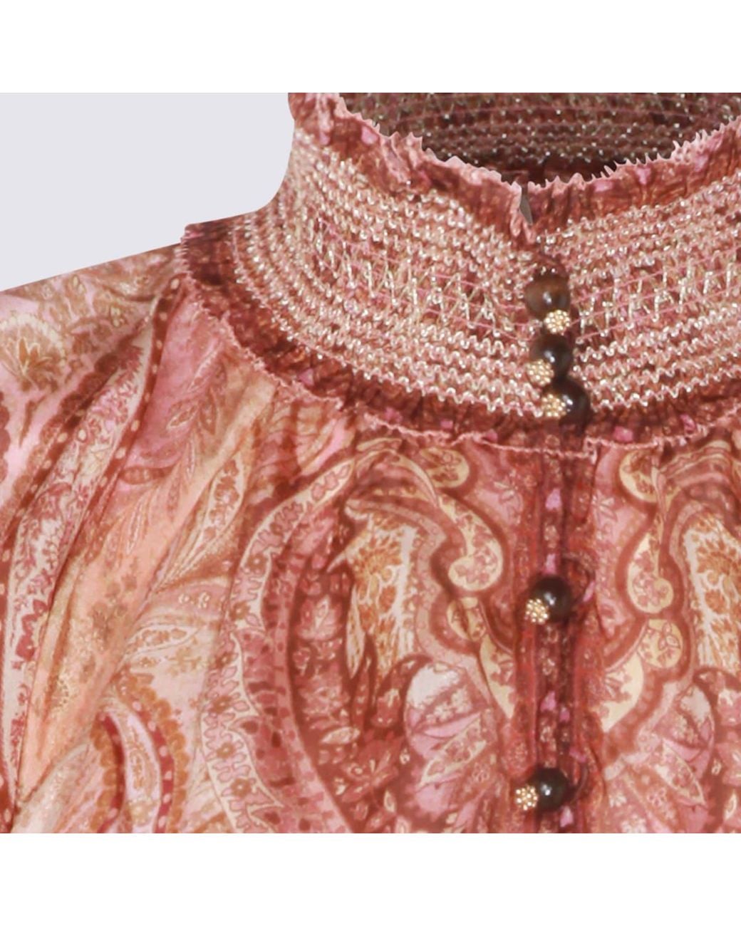 Zimmermann Red Burgundy Silk Top