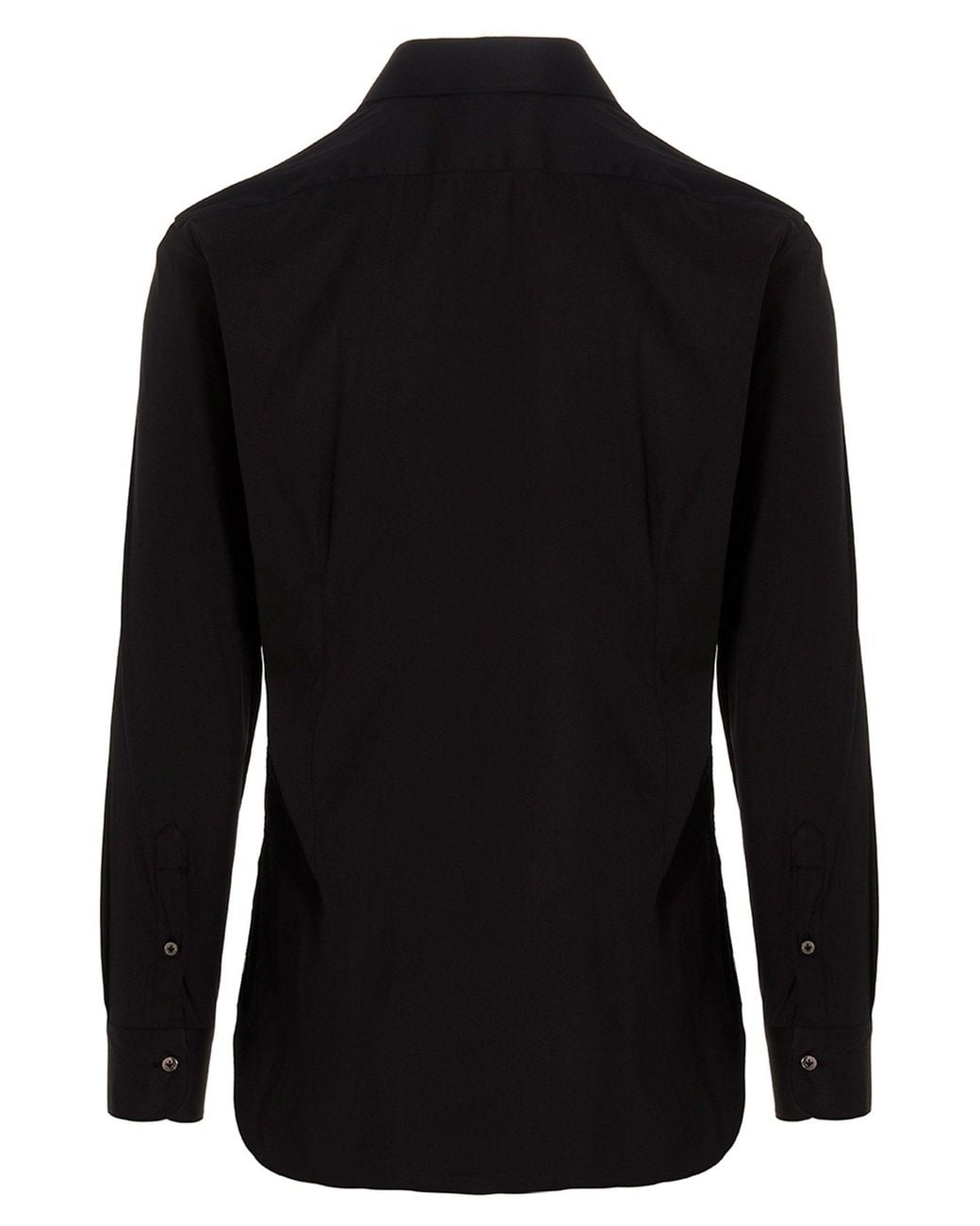 Barba Napoli Black Cotton Poplin Shirt