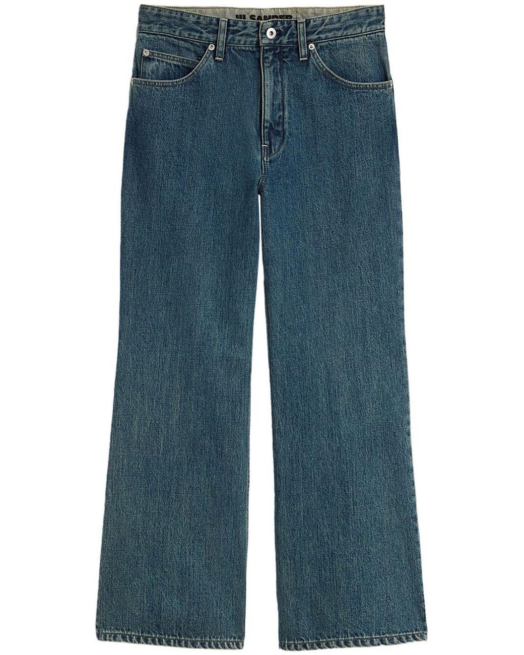 Jil Sander Blue Denim Wide-Leg Jeans