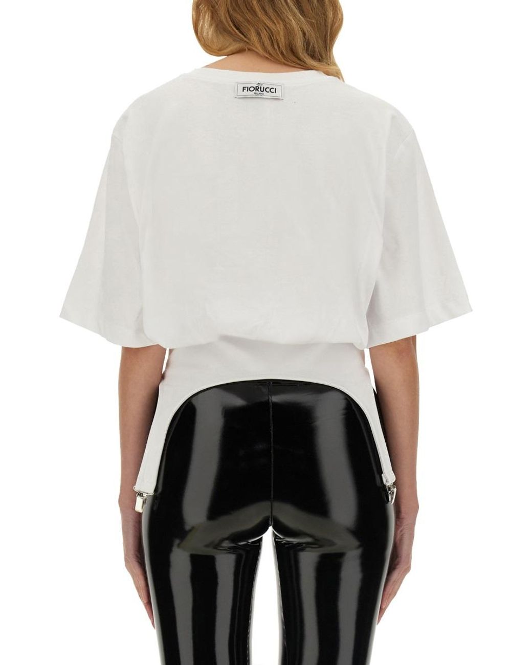Fiorucci White Fiorucci Suspender-Detail Cotton T-Shirt