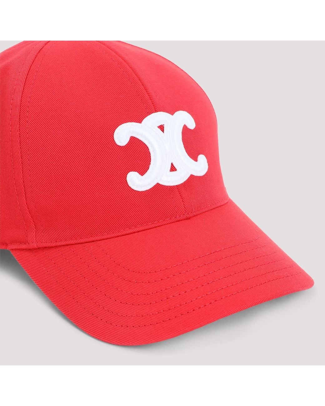 Céline Red Triomphe Baseball Hat