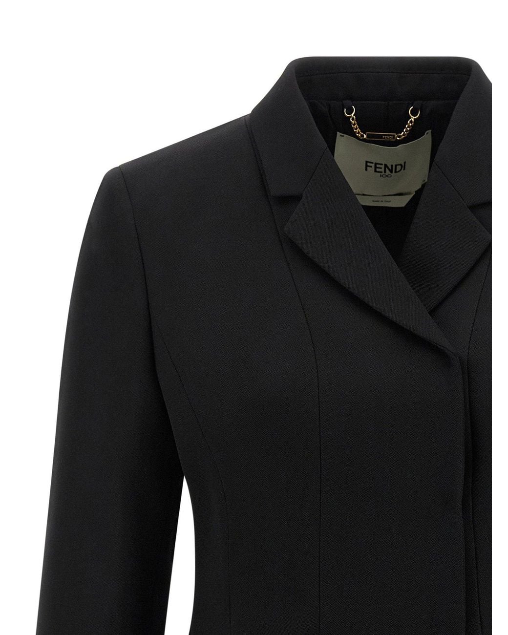 Fendi Black Grain De Poudre Blazer