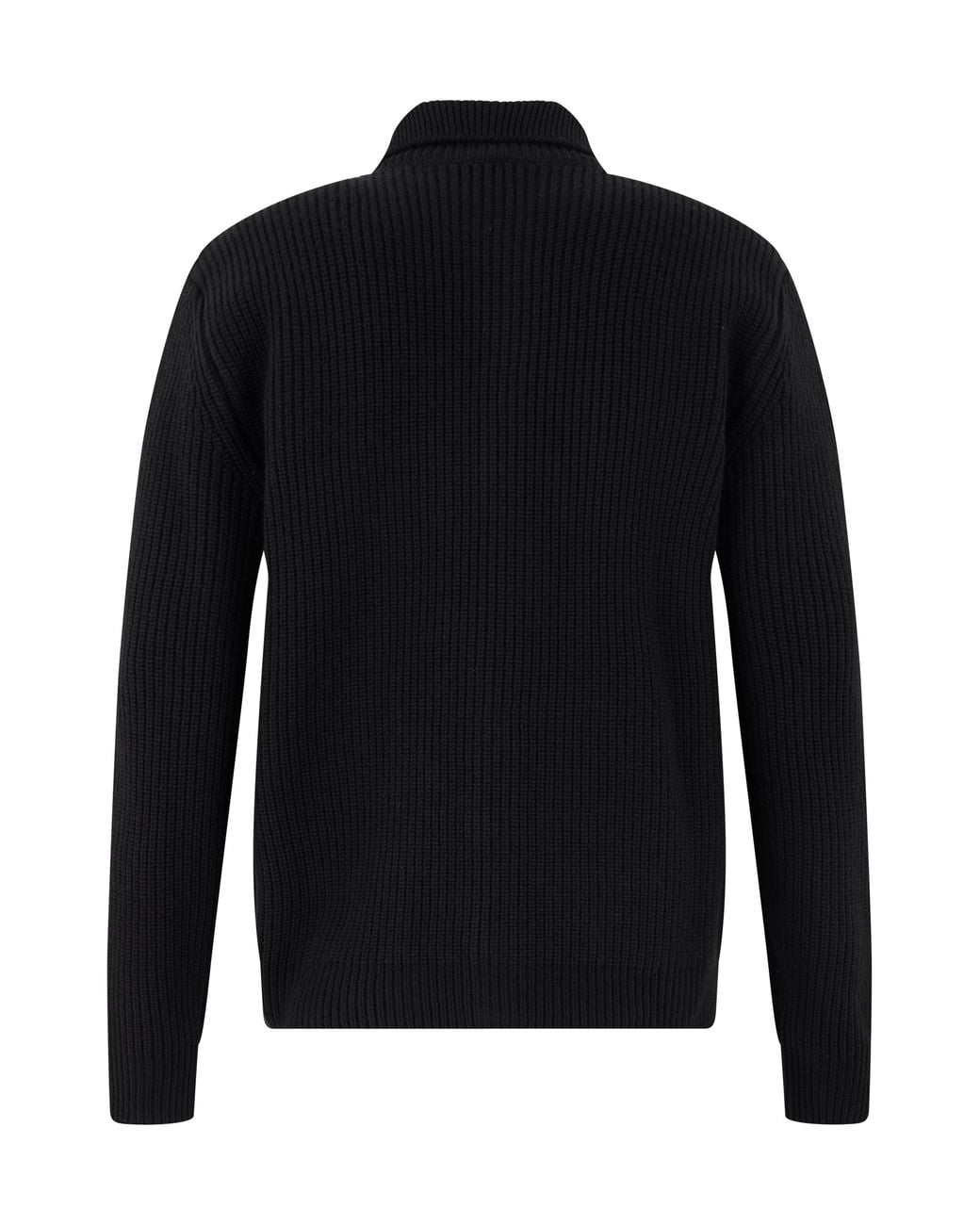 Slowear Black Wool Cardigan Virgin Sweater for men