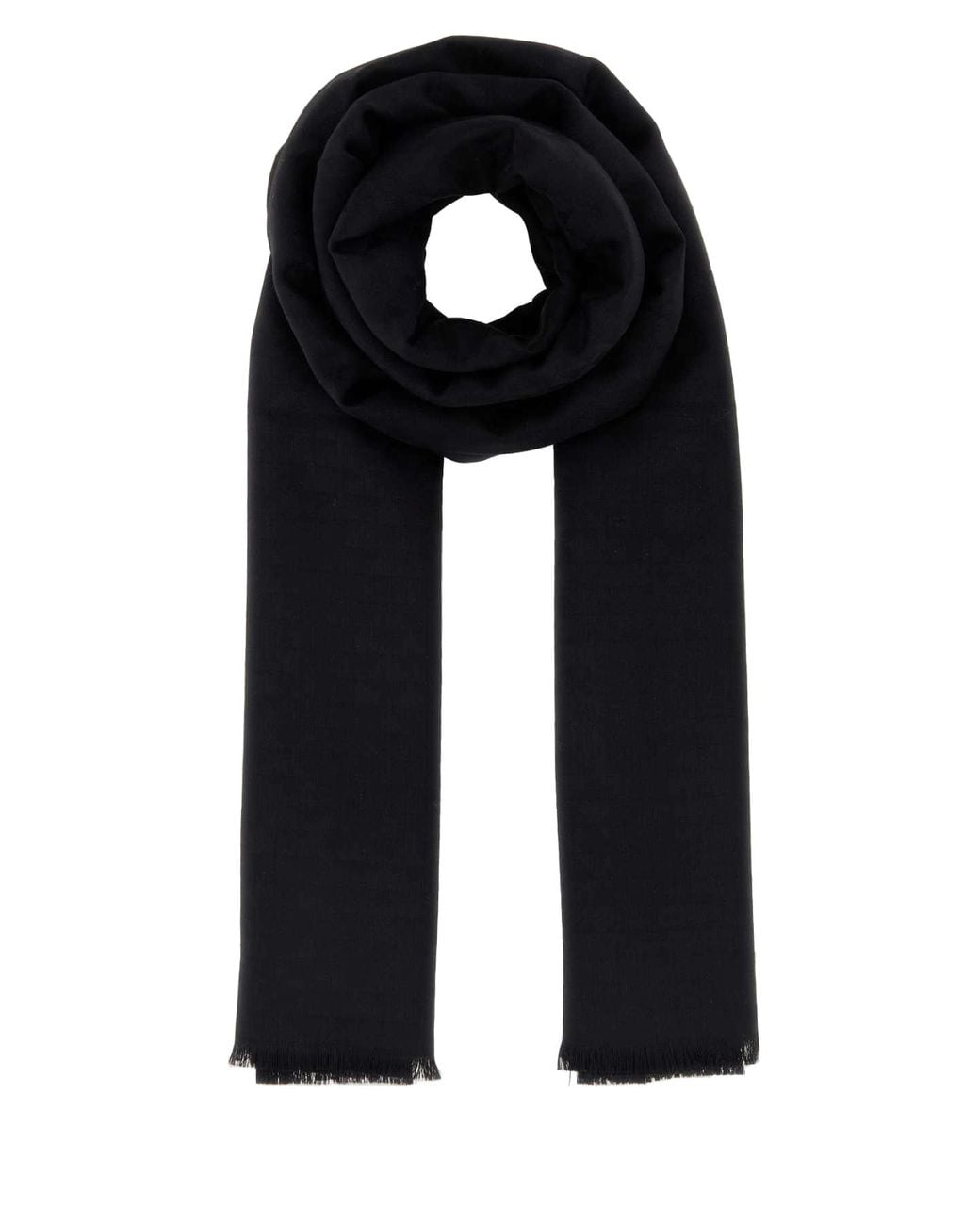 Prada Black Jacquard Scarf Exterior: Wool Silk Sciarpe E Foulard for men