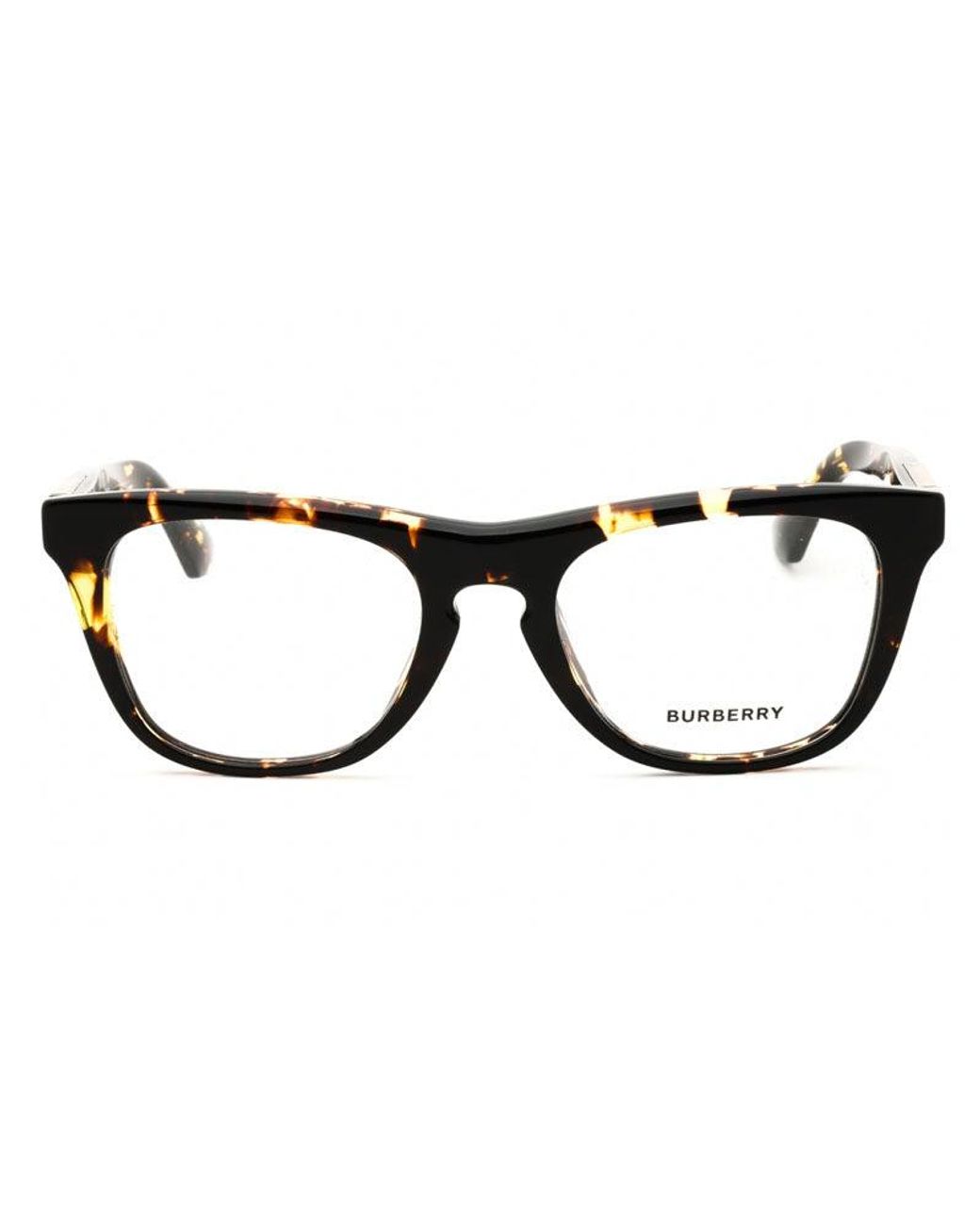 Burberry Brown Eyeglasses Square Full Rim, Dark Havana Frame And Clear Demo Lenses Lens Be24094106 for men