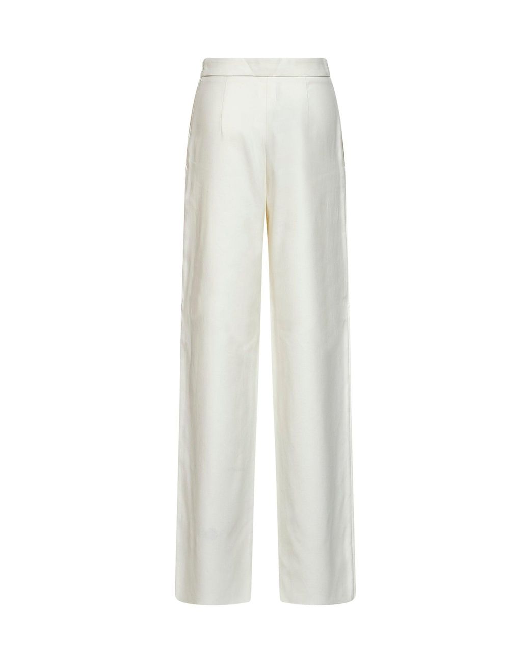 Max Mara White Cotton Mstbetulla Palazzo Trousers