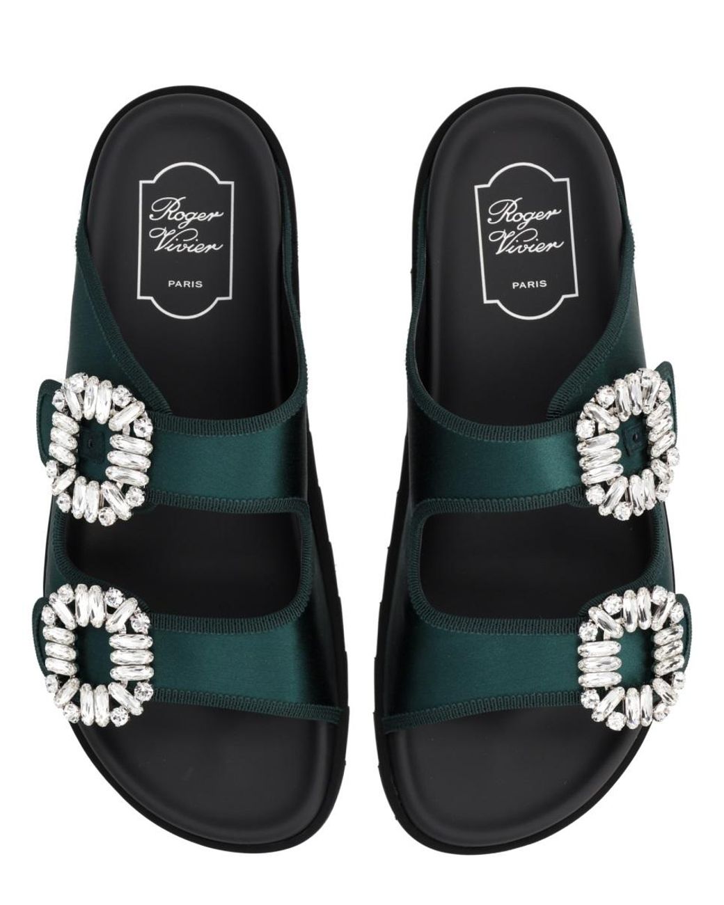Roger Vivier Green Roger Vivier Slidi Viv Sandal