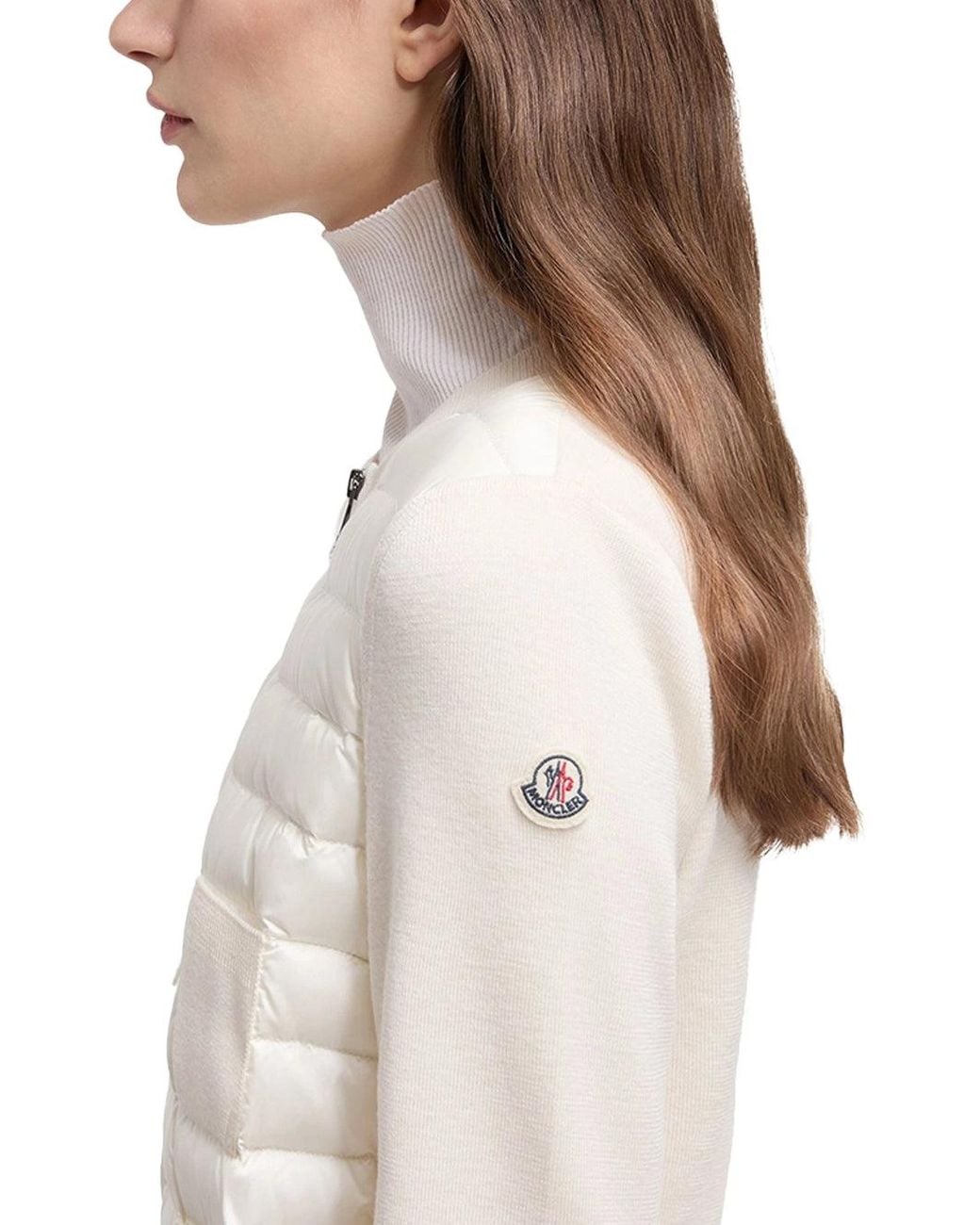 Moncler White Padded Cardigan
