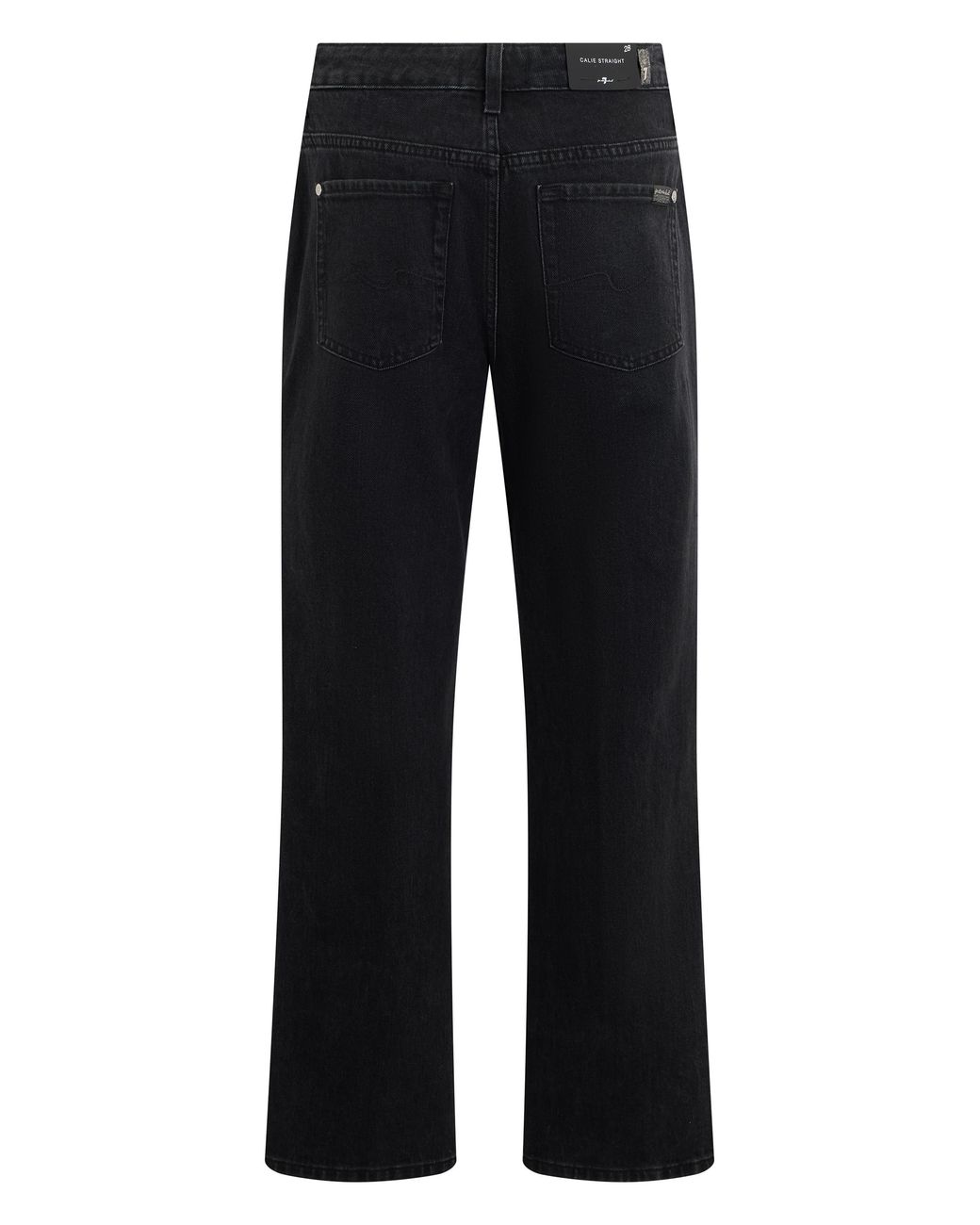 7 For All Mankind Blue Straight-Leg Jeans Cotton