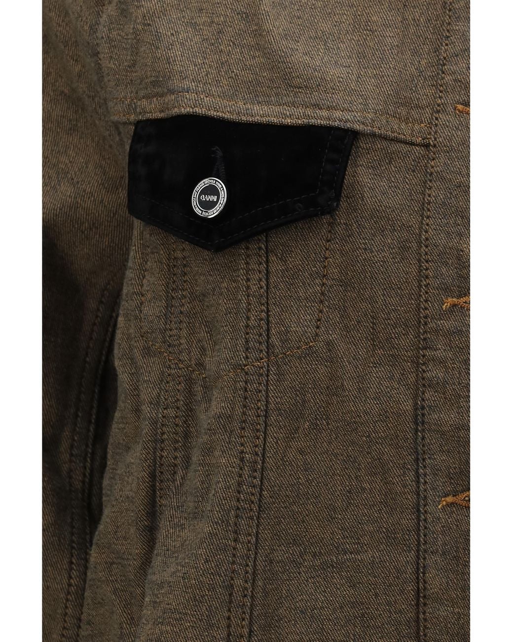 Ganni Brown Neppy Denim Overshirt Cotton; Elastane; True Hemp Shirt