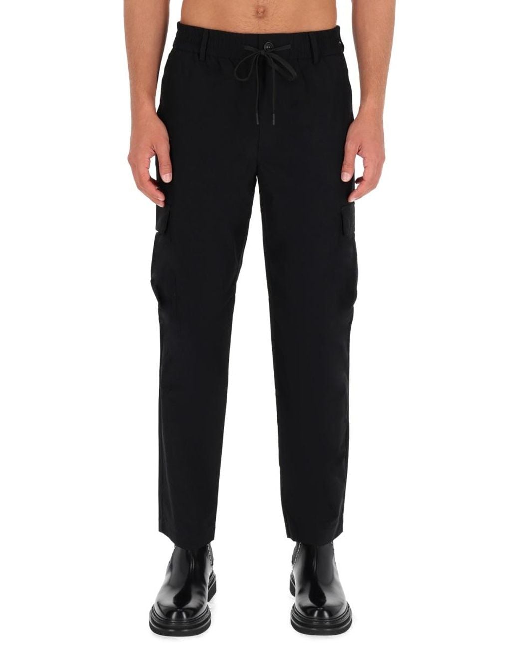 Versace Jeans Couture Black Versace Jeans Couture Technical Polyester Cargo Pants for men