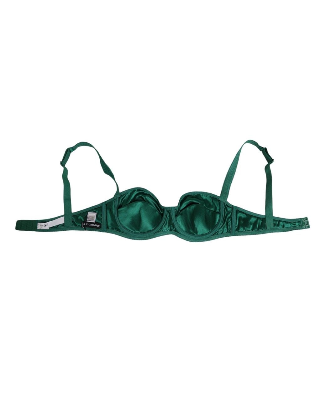 Dolce & Gabbana Green Dolce & Gabbana Silk Satin Semi-Padded Underwire Bra
