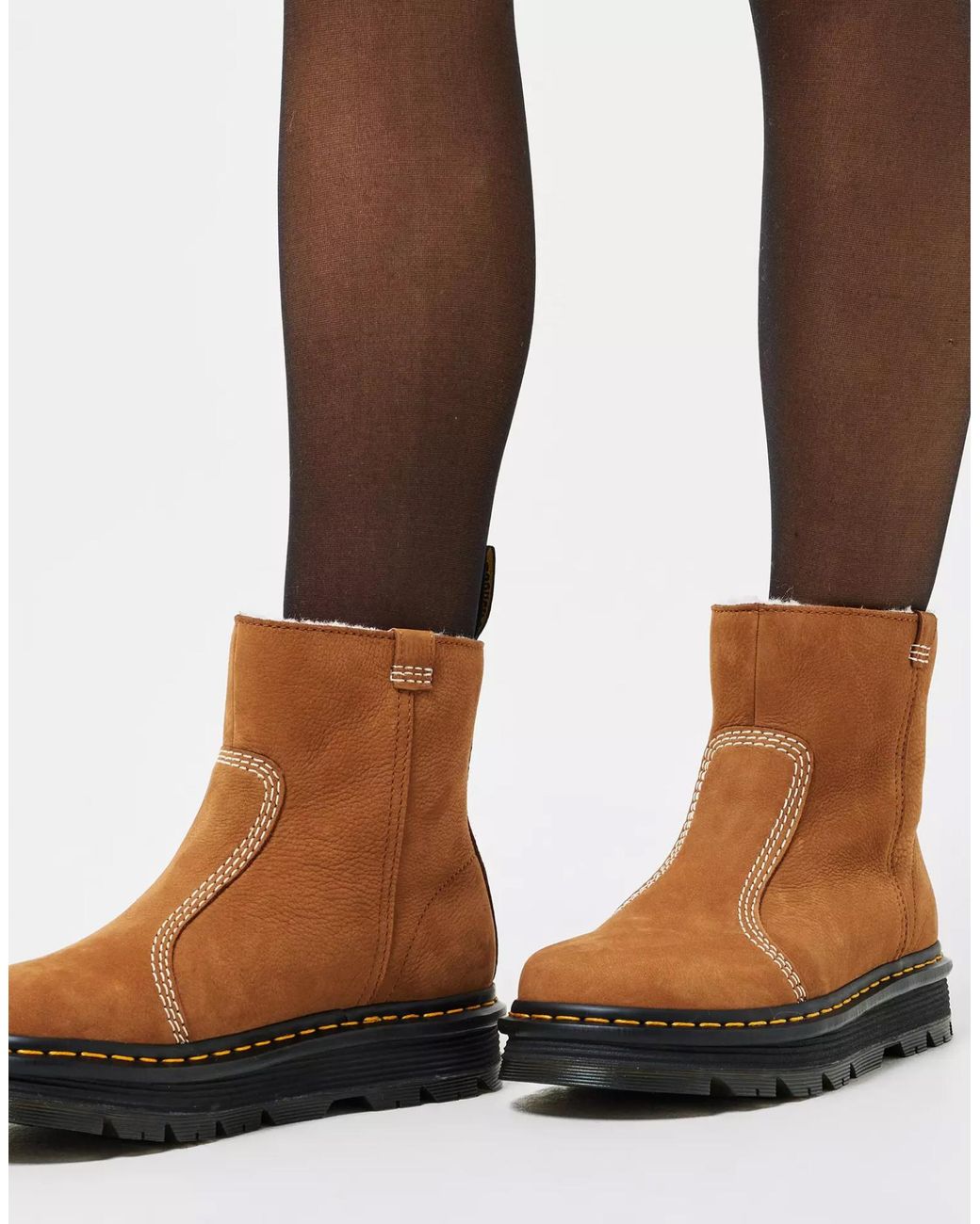 Dr. Martens Brown Zebzag Rigger Wl Boots Shoes