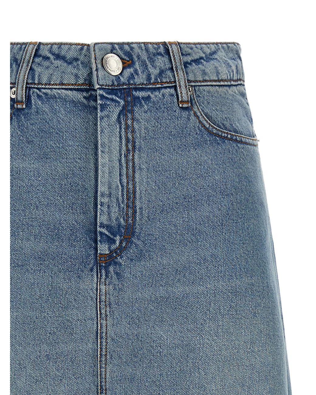 AMI Blue Trapeze Skirt