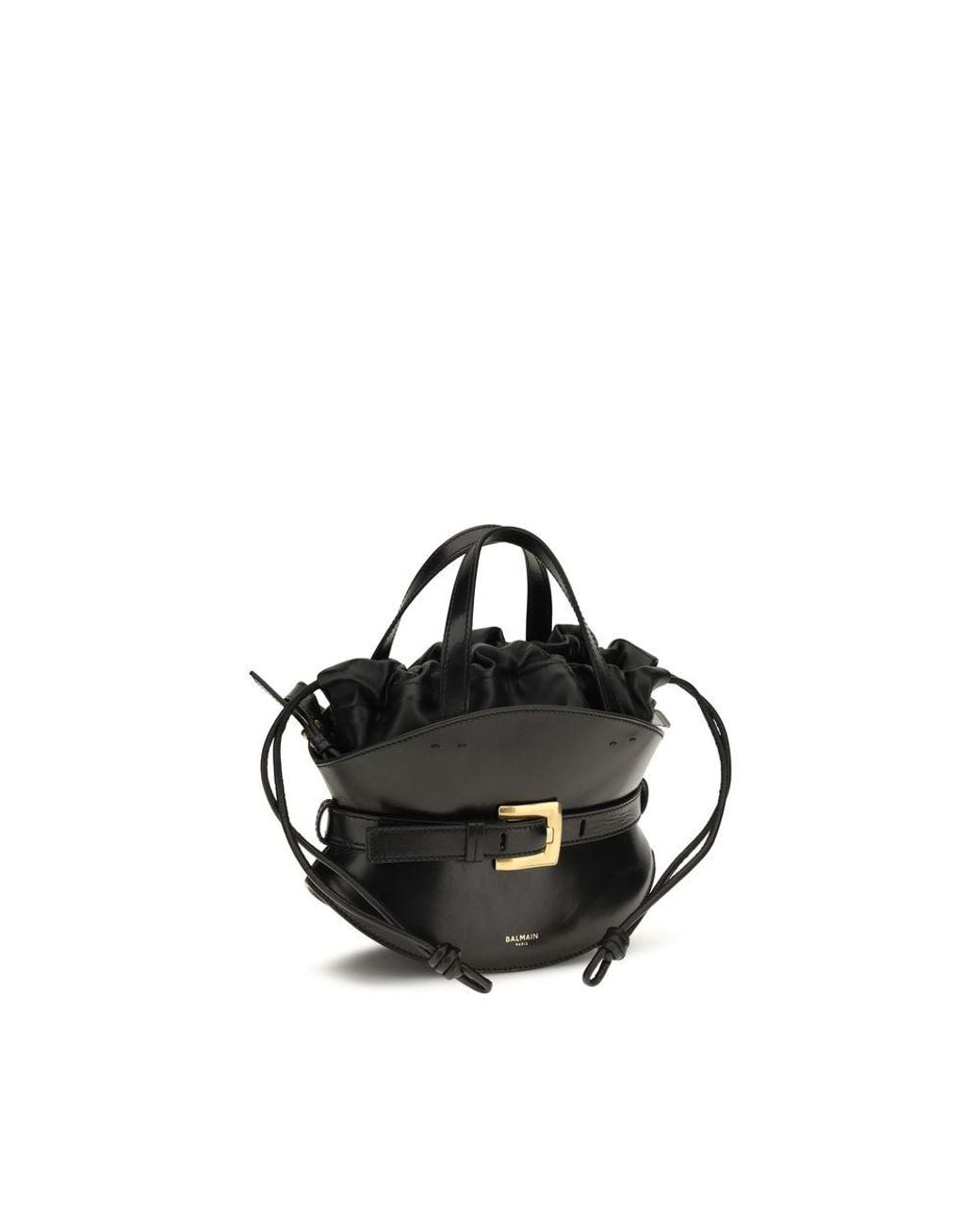 Balmain Black Calf Leather Bos Taurus Shoulder Bag