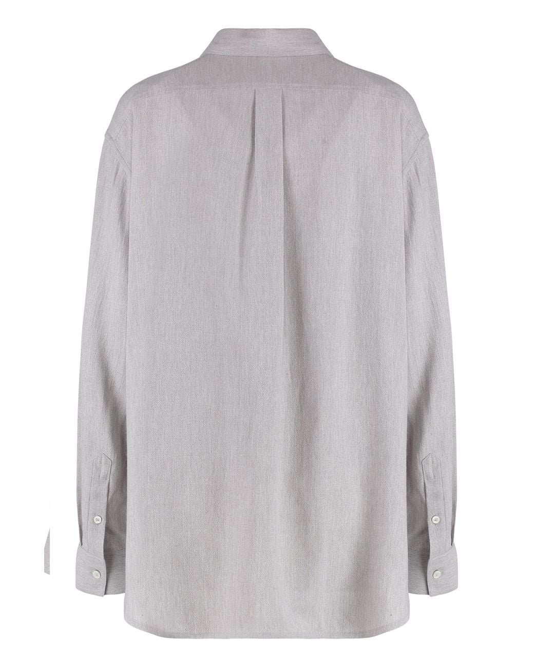 Totême  Gray Rounded-Hem Viscose Shirt