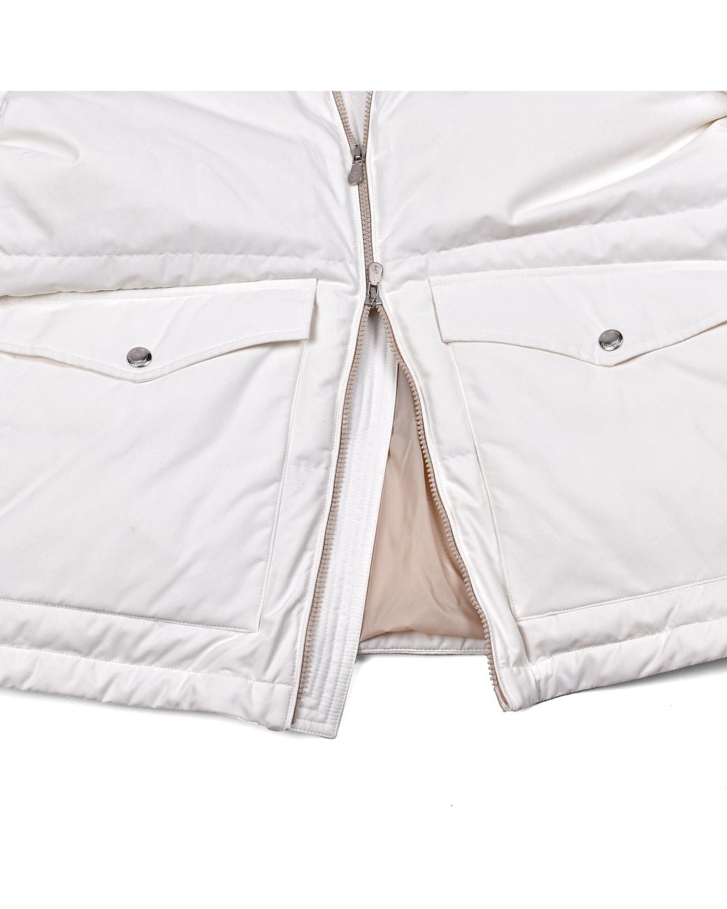 Brunello Cucinelli White Quilted Down Jacket Clothing for men