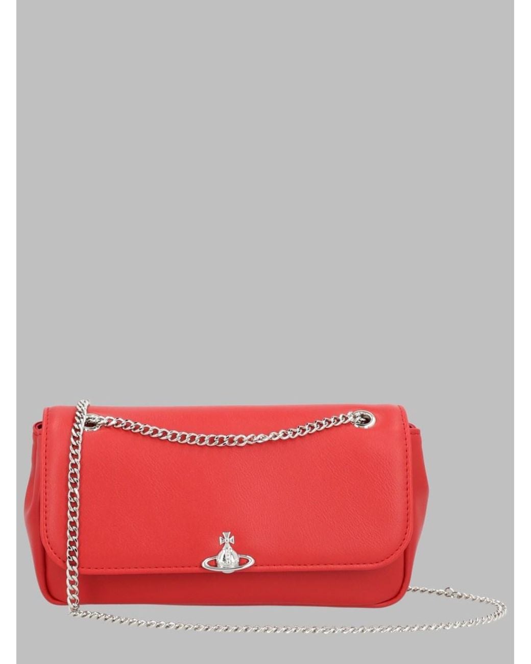 Vivienne Westwood Red Chain Shoulder Bag Polyester