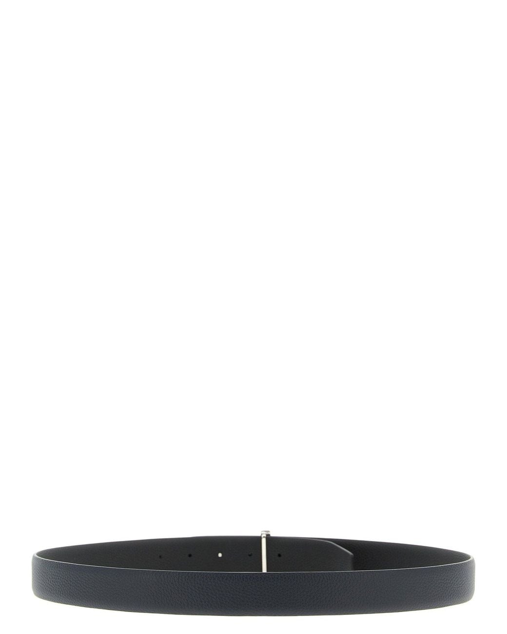 Tom Ford Black Hammered Leather Reversible Belt for men