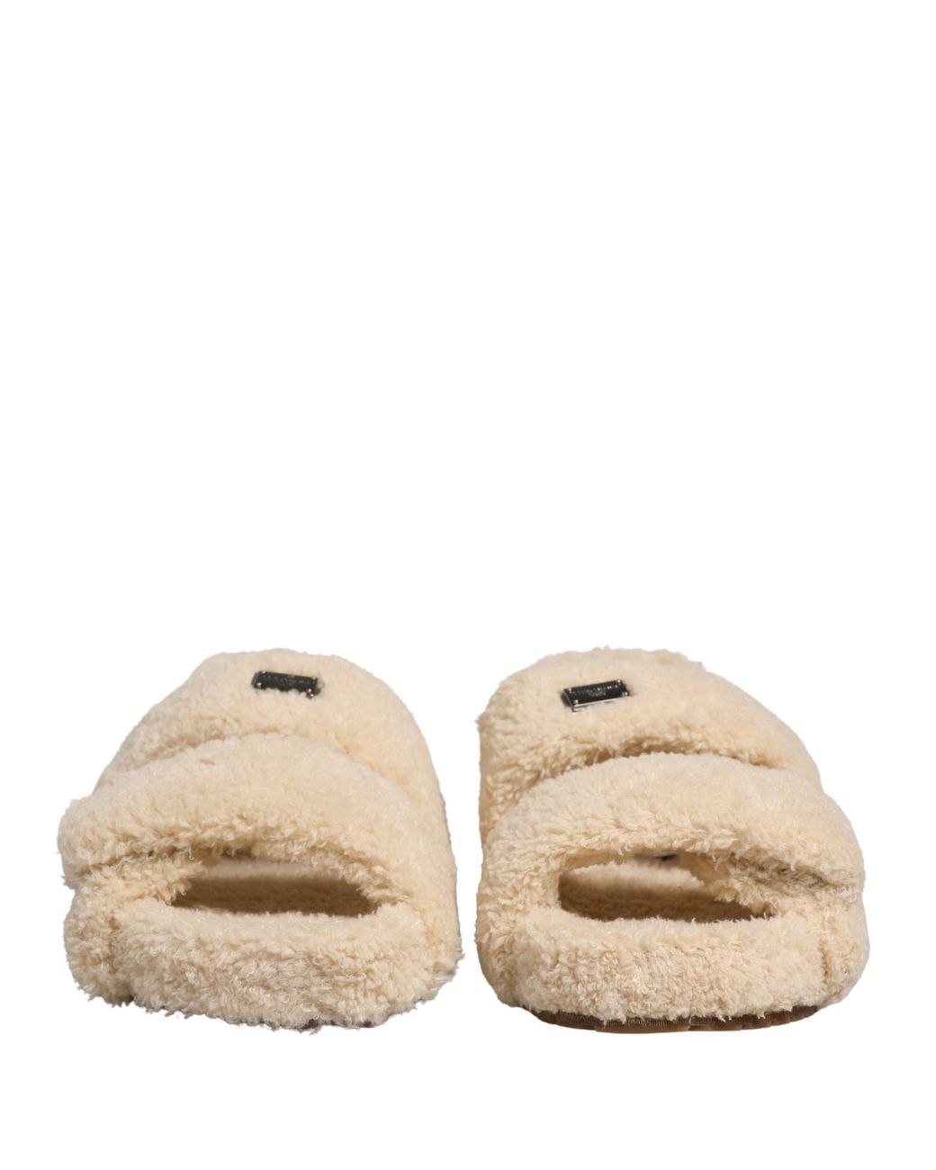 Dolce & Gabbana Natural Faux Fur Slides Flats Sandals Shoes for men