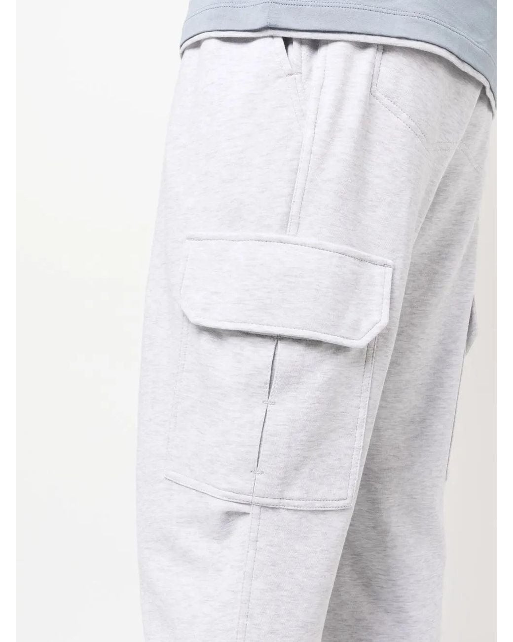 Brunello Cucinelli White Light Cotton Cargo Trousers for men