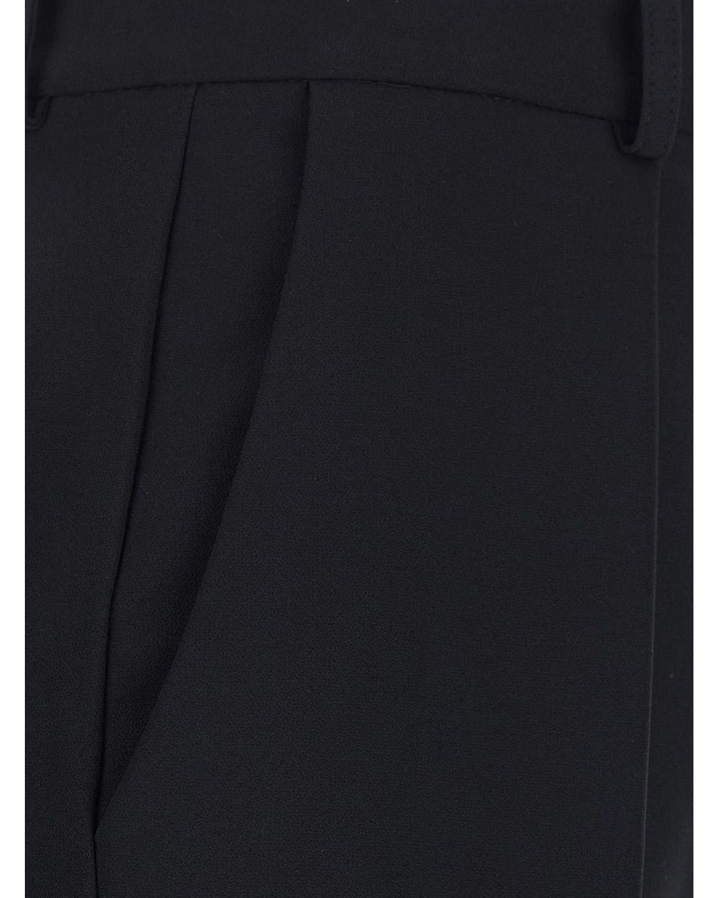 Elisabetta Franchi Black Trousers Crepe Technical Fabric