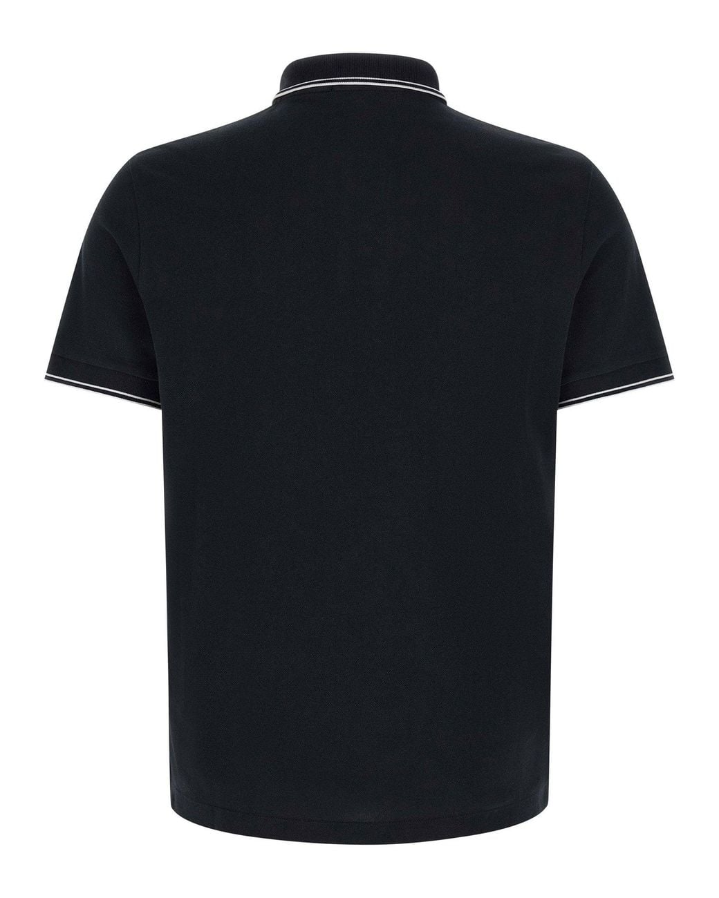Stone Island Black Logo-Embroidered Cotton Piqué Polo Shirt