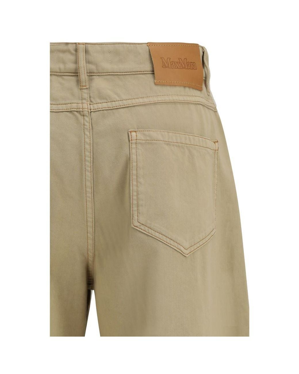 Max Mara Natural Beige Cotton Casual Pants